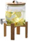 Dispensador de bebidas en forma de barril, dispensador de agua de cristal con soporte, decantador de barril con grifo, dispensador de alcohol ideal para vino, whisky, cerveza, zumos, limonada, regalos