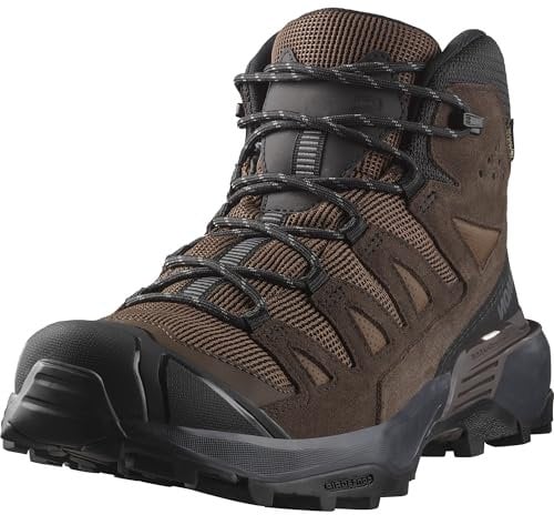 Salomon X Ultra 360 Leather Mid Gore-Tex wasserdichte Herren Wanderschuhe, Outdoor-bereit, Grip, Schutz bei jedem Wetter, Dark Earth, 40
