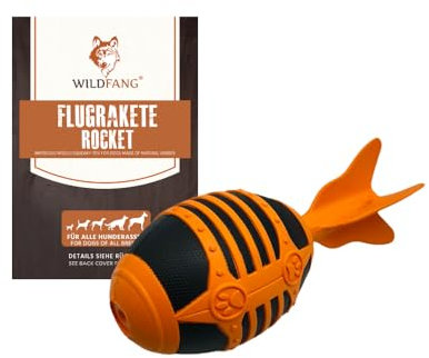 Wildfang® Spielzeug für Hunde aus 100% Naturkautschuk | Flugrakete Rocket - nahezu unzerstörbar - Kauspielzeug für Hunde - ungiftig - Kauknochen für Hunde - BPA-frei - umweltfreundlich
