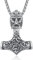 ADMETUS Thor Hammer Kette Silber 925 Mjölnir Kette Herren Wikinger Thors Hammer Halskette mit Odin Kette Thor Hammer Anhänger Wikinger Geschenke für Herren