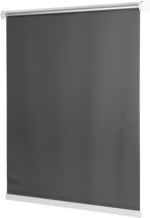 Ventanara® Rollo ohne Bohren schnurlos Springrollo inklusive Klemmträgern (grau (raumverdunkelnd), 110 x 150 cm)