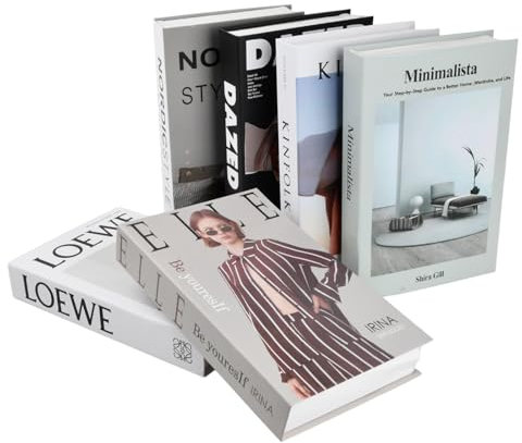 6 Stück Mode Dekoratives Buch, Schöne Dekoratives Fake Bücher, Faltbare Gefälschte Buchdekorationen, Moderne Faux Bücher Set, Gestapelte bücher Dekorationen, Modisches Dekorative Bücherboxen (B)