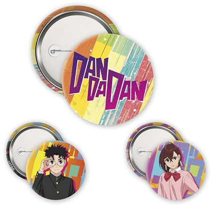 ABYstyle - DAN DA DAN Momo & Okarun Badge Pack, 1 x 5 cm + 2 x 3,2 cm, Metal, None