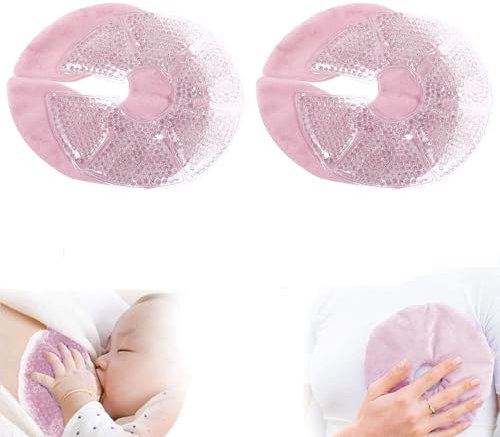 Kühlpads Brust Stillen,Kühlpads & Wärmekissen für die Brust,Thermoperlen Brustgelkissen,Kühlkissen Brust Brustkompressen Stillzubehör,Brusttherapie,Hilft Schwellungen zu lindern,Rosa