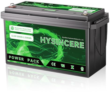 HYSINCERE LiFePO4 200Ah 12V Lithium Batterie mit LED Anzeige, 200A BMS Deep Cycle Wiederaufladbare Batterie, 15000 Zyklen & 10 Jahre Lebensdauer für Wohnmobil, Solar, Trolling Motor, Energiespeicher