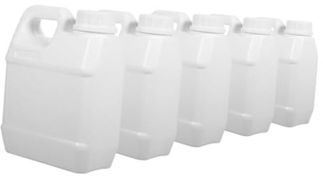 OSOLADY 5pcs 1l Plastic Jugs with Lids, Sealed Storage Containers for Water, Chemicals, and Oil, Multipurpose Utility Jugs for Camping and Outdoor Use