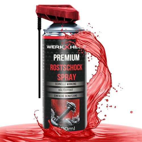 WerkXheld Rostschock-Spray 400ml - Rostlöser mit Kälteschock-Effekt | Extrem Stark gegen Rost & Feste Verbindungen für Metall, Fahrrad, Auto | Kriechöl Anti-Rost-Spray