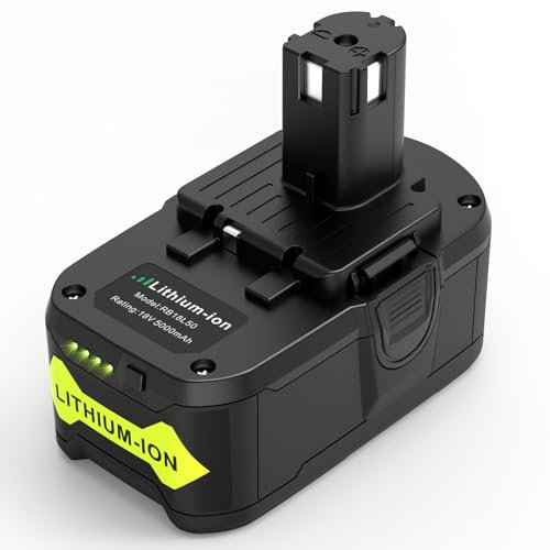 KEATFE 18V 5Ah Replacement Battery for Ryobi 18V Battery RB18L50 RB18L40 RB18L25 RB18L15 with LED Indicator, Li-ion Batteries for Ryobi One + Cordless Power Tools