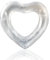 Weiss Herz Glitzer Schwimmring Schwimmreifen Aufblasbar Ring 90cm für Kinder Erwachsene,Dicke PVC Durchsichtig Pool Ring Aufblasbar Schwimmen Ring für Frauen Mädchen Schwimmbad Wasser Spielzeug Party
