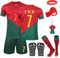 Maillot de football pour enfants, n° 7, maillots de football, t-shirt de football, short de football, maillot de football, ensemble pour enfants, avec protège-tibias, chaussettes, porte-clés pour