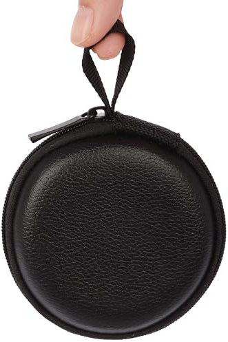 Ginsco Mini-Portable Hard Shell Earbuds Case for Apple EarPods Headphones USB-C Wired Ear Buds,Samsung Galaxy Wired Earbuds, JBL Endurance Run 2, Travel Case for Earphones and Earplugs (Black-Lichee)
