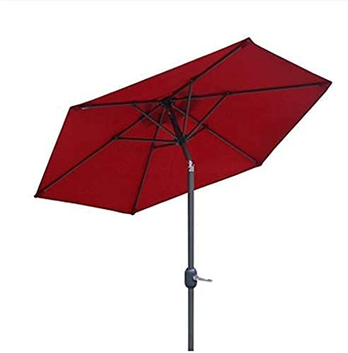 MYUYEE Sonnenschirm Gartenschirm Gartenschirm 3m neigbar mit Kurbel 48mm Mastdurchmesser Verstellbarer Neigemechanismus UV-Schutz,Rot
