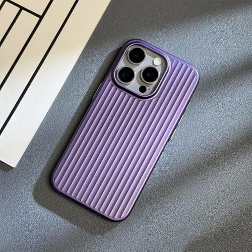 ZSUFCBF Luxury Plating Stripes Case For iPhone 13 14 Pro 15 Pro Max Ultra Thin Matte Cover For iPhone 15 14 Plus Hard Shockroof Case,Q6,for iphone 13 ProMax