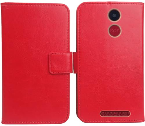 Anybird PU Flip Folio Leather Case For Panasonic KX-TU150EXR 2.4 Business Phone Protection Protector Protective Cover Skin Pouch Etui (Red)