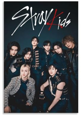 Gufatoo Stray Poster Kids Kpop Music Group Vintage Für Zimmer, Ästhetische Leinwand-Wandkunst, Schlafzimmer-Dekor Posters 12x18inch(30x45cm)