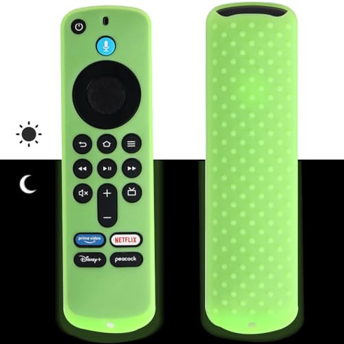 Silikon Fernbedienung Hülle für 2025 Amazon Fire TV Stick 4K /Fire TV Stick HD,Schutzhülle für Smart TV Fernbedienung (Green Glow)