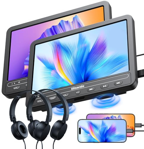 GOnavidio 10.1 Portable DVD Players for Car, HDMI Input, 5H Battery