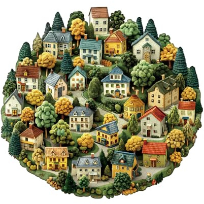 Blumuze Holzpuzzle Erwachsene, Schöne Landschaft Holz Puzzle Erwachsen | Wooden Puzzle Unregelmäßige Einzigartige Form Puzzleteile,Jigsaw Puzzles , Puzzle Erwachsene 14+ mit Holzbox(L-34 * 32.2cm)