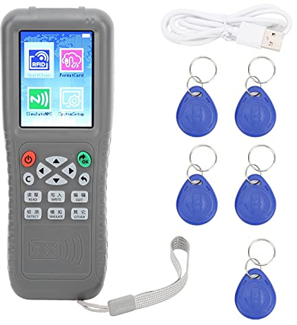 125 kHz Card Copier with Full Decoding Function, Wireless IC ID Card Reader Writer, Voice Prompt Smart Card Duplicator for Access Control and Elevator Systems (ID Buckle)