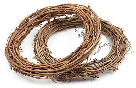 Grapevine Rattan Wreath Hanging Wedding Christmas Party Twiggy Garland Home Decoration(15cm) Pack of 5