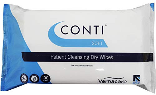 Vernacare Soft – Patientenreinigungstücher für die tägliche Reinigung, ideal für empfindliche empfindliche empfindliche Haut, Wischgröße 32 cm x 30 cm, 100 Tücher pro Packung – Einzelpackung