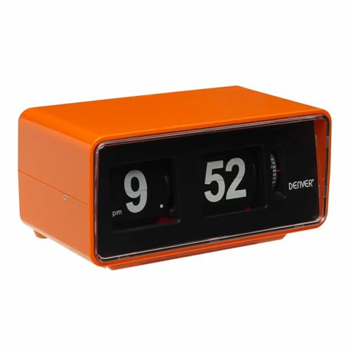 Denver Flip Desk Clock - Flip Clock Retro Alarm - Perfect for Retro Decor - FM Radio Alarm - Rock To Snooze Function - CR-425