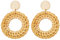 JewelryWe Boho Rattan Ohrringe Damen: Retro Bohemian Weiden Handgemacht Geflochten Große Ring Kreis Statement Hängende Ohrringe Leichte Ohrhänger Ohrschmuck Geschenk für Frau Mädchen Kaffeebraun