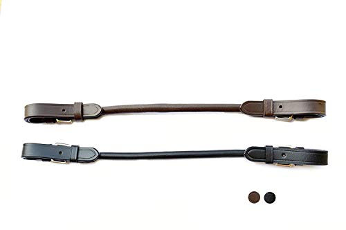 SIE EQUESTRIAN Sattelanfassriemen Balancing-Sattelgurte aus gerolltem Leder, Schwarz