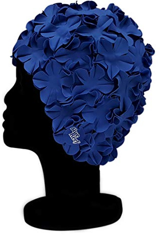 Blue Reef Isla Floral - Cuffia da nuoto da donna classica retrò con petali di fiori 3D, tinta unita, tinta unita, elegante, vintage, taglia unica per adulti