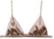 SilRiver Women's Silk Soft Cup Wireless Bra Triangle Bralette Top with Smooth Satin, Feminine and Functional Wire-Free Bra (for A-C Cups) (X-Small, Champagne)