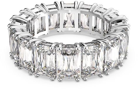 Swarovski Anello Vittore, Taglio rettangolare, Bianco, Placcato rodio
