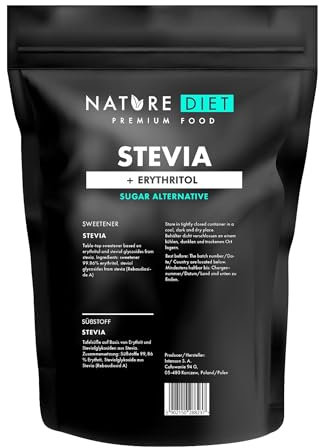 Nature Diet - Stevia Süßstoff 1000g | Natürlicher Süßstoff | Kalorienarm | Zuckerersatz