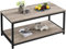 Yaheetech Industrial Coffee Table for Living Room, Large Side Table with Metal Leg and Storage Shelf, Grey, 100x50x45cm