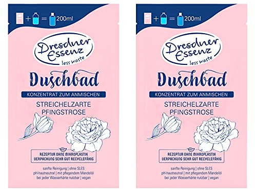 2er Pack Dresdner Essenz Duschbad Konzentrat Streichelzarte Pfingstrose 2 x 40 g Duschbad vegan