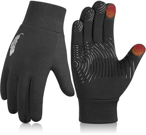 OOPOR Winter Handschuhe Kinder Fahrradhandschuhe Touchscreen - Anti-Rutsch Winddichte Radhandschuhe Herbst früher Winter Laufen Winterhandschuhe Junge Mädch für Outdoor Sport Fahrrad 4-12 Jahre