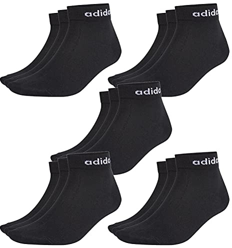 adidas NC Ankle Sneaker/Quarter Socken Unisex Kurzsocke Knöchellang 15 Paar, Farbe:Black, Socken & Strümpfe:40-42
