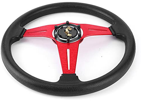 Joyzan Coprivolante per Auto, Volante alla Deriva Piatto Profondo Universale da Corsa Sportivo Drifting Accessorio con Bulloni in Lega di Alluminio La Maggior Parte dei Veicoli Modificato Stile Sport