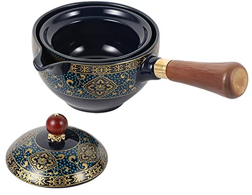 1 Pc olla lateral stainless steel para aniversarios tetera clara té clásico Cafe expreso colador tetera retro tetera de ceramica antiguo cerámica café Té jarra