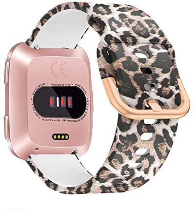 SeNool Armband für Fitbit Versa - Wasserdichtes Silikon-Ersatzarmband - Leopard