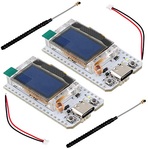 DIYmalls 868MHz LoRa ESP32 OLED Board V3 + LoRa Antenna 868 MHz for Meshtastic LoRawan IOT (Pack of 2), not Compatible with Heltec LoRa32 V2