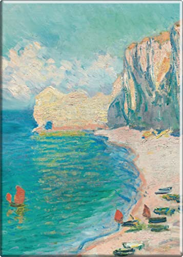 Claude Monet Dekorative Magnete The Beach and The Falaise d'Amont, 6,4 x 8,9 cm