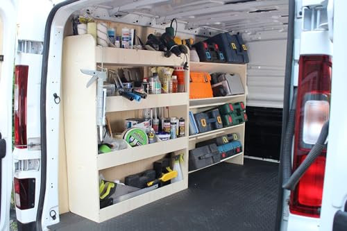 VANIFY - Kompatibel mit Renault TRAFIC L2 2015+ Fahrzeugeinrichtung Fahrzeugregale, Werkzeugkasten und hinteres Regal