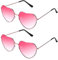 QincLing 2 Paare Hippie Gläser, Sonnenbrille Retro Vintage Brille Herz Sonnenbrille Rot Kostüm Brille Hippie Sonnenbrille Herz für Herren Damen Brille, Rose Gold Rahmen