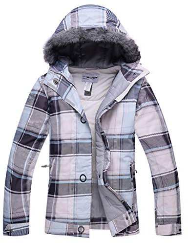 Saeohnssty Damen Skijacke und Schneejacke mit Hose, winddicht, wasserdicht, gepolstert, Farbe 14 S