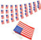 BCLin Stringa per bandiera americana americana, 15 m, mini bandiera degli Stati Uniti, per feste, negozi e bar, decorazioni per esterni, 38 bandiere (USA)