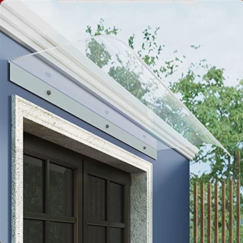 Tejadillo de Protección Toldo Cubierta al Aire Libre,Marquesina para Puertas y Ventanas Exterior,Toldos de Policarbonato Transparente de 5 Mm de Grosor,Fácil de Montar (40x120cm/16x47)