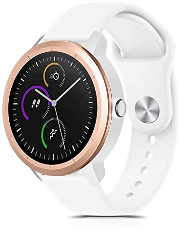 Oumida Armband Kompatibel mit Garmin Venu/Venu Sq/Venu 2 Plus & Garmin Vivoactive 3/Vivoactive 3 Music/Vivomove Style/Vivomove 3/Luxe/HR, 20mm Verstellbares Silikon Sport Uhrenarmband, Weiße