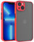 Mixroom - Cover Custodia per Apple iPhone 14 Bumper Opaco Protezione Fotocamera con Retro Semitrasparente Bordo Morbido in TPU Colore ROSSO
