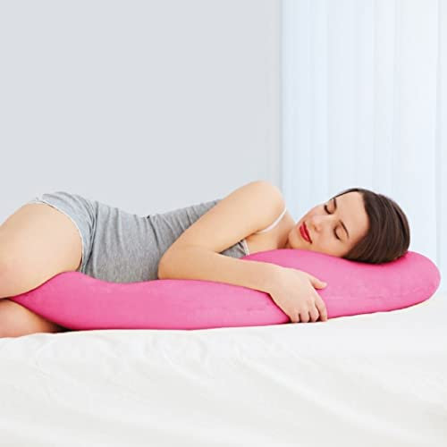 Bestlivings Seitenschläferkissen 40x140 cm (1100 g Füllung) - prall gefülltes Hochwertiges Stillkissen mit abnehmbaren Bezug (Pink) - Seitenschläfer Körperkissen