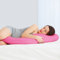 Seitenschläferkissen 40x140 cm (1100 g Füllung) - prall gefülltes Hochwertiges Stillkissen mit abnehmbaren Bezug (Pink) - Seitenschläfer Körperkissen